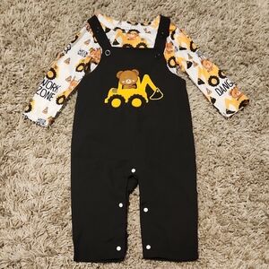 Bear Construction Overalls Outfit